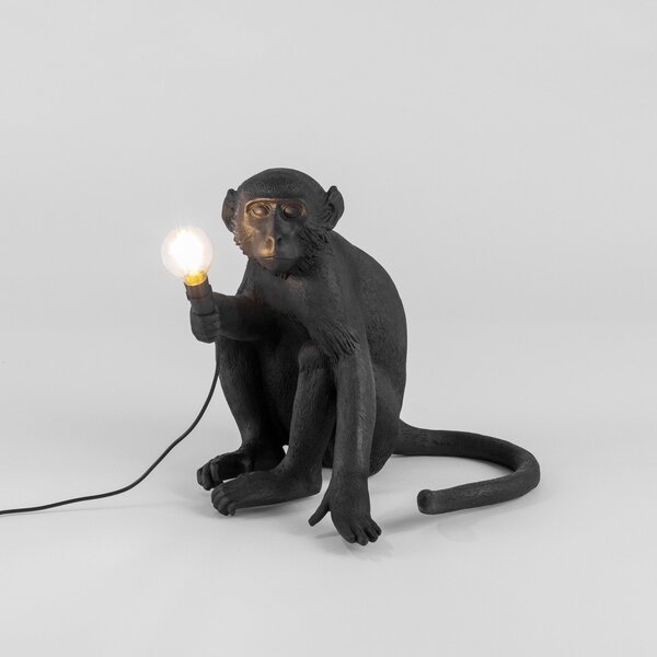 Lămpi de exterior SELETTI, Monkey Lamp, Negru, Plastic, Design