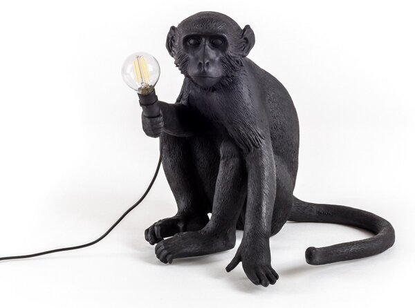 Lămpi de exterior SELETTI, Monkey Lamp, Negru, Plastic, Design