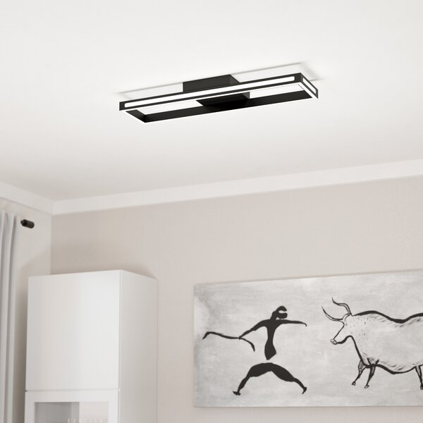 EGLO connect plafonieră LED Savilanas-Z, CCT, negru, reglabil, Negru, Camera de zi / sufragerie, Aluminiu, Modern