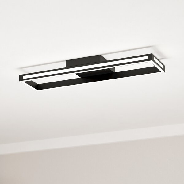 EGLO connect plafonieră LED Savilanas-Z, CCT, negru, reglabil, Negru, Camera de zi / sufragerie, Aluminiu, Modern