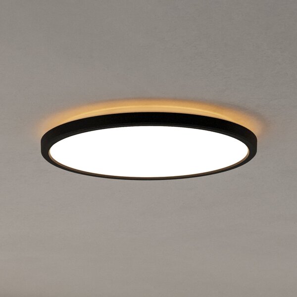 EGLO connect plafonieră LED Rovito-Z, negru, Ø 30 cm, reglabil, Negru, Camera de zi / sufragerie, Plastic, Perete rotund