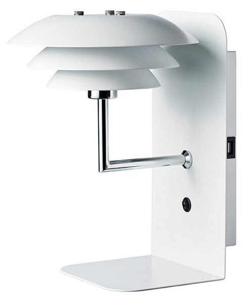 Lampă de perete Dyberg Larsen, DL20 USB Shelf, reglabil, Alb, dormitor, Metal, Scandinavă