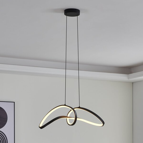 EGLO connect Lampă suspendată LED Calarossa-Z, negru, aluminiu, reglabil, Negru, Camera de zi / sufragerie, Aluminiu, Modern