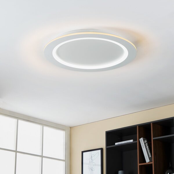 EGLO connect plafonieră LED Padrogiano-Z, Ø 60 cm, alb, reglabil, Alb, Camera de zi / sufragerie, Metal, Modern
