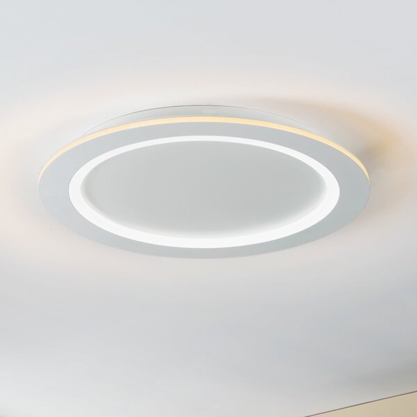 EGLO connect plafonieră LED Padrogiano-Z, Ø 60 cm, alb, reglabil, Alb, Camera de zi / sufragerie, Metal, Modern