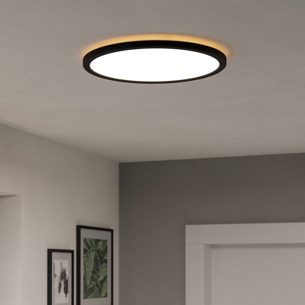 EGLO connect plafonieră LED Rovito-Z, negru, Ø 39 cm, reglabil, Negru, Camera de zi / sufragerie, Plastic, Perete rotund