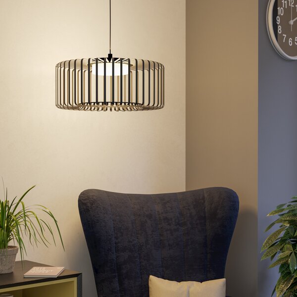 EGLO connect Lampă suspendată LED Ginestrone-Z, 1 bec, negru, reglabil, Negru, Camera de zi / sufragerie, Metal, Modern