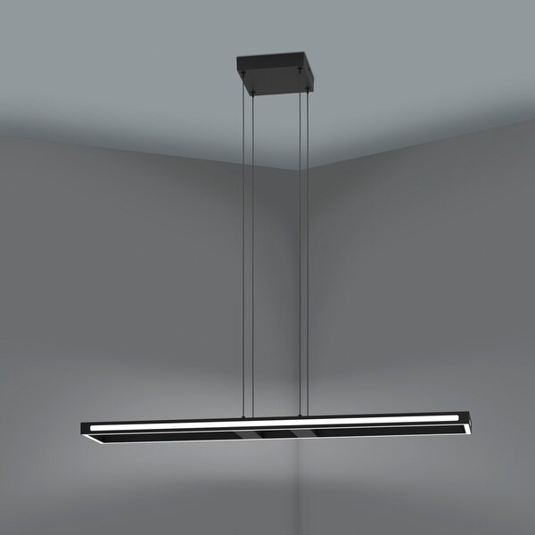 EGLO connect lampă suspendată LED Savilanas-Z, CCT, negru, reglabil, Negru, Camera de zi / sufragerie, Aluminiu, Modern
