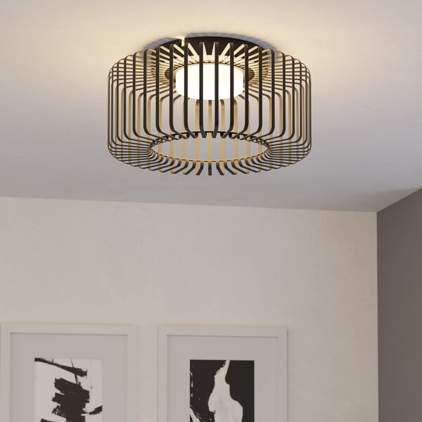 EGLO connect plafonieră LED Ginestrone-Z, negru, aluminiu, reglabil, Negru, Camera de zi / sufragerie, Metal, Modern