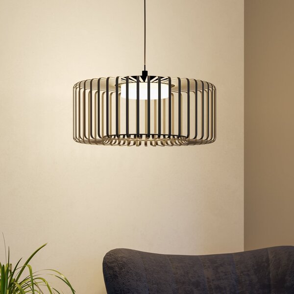 EGLO connect Lampă suspendată LED Ginestrone-Z, 1 bec, negru, reglabil, Negru, Camera de zi / sufragerie, Metal, Modern