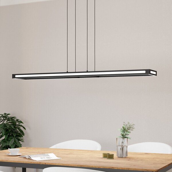 EGLO connect lampă suspendată LED Savilanas-Z, CCT, negru, reglabil, Negru, Camera de zi / sufragerie, Aluminiu, Modern