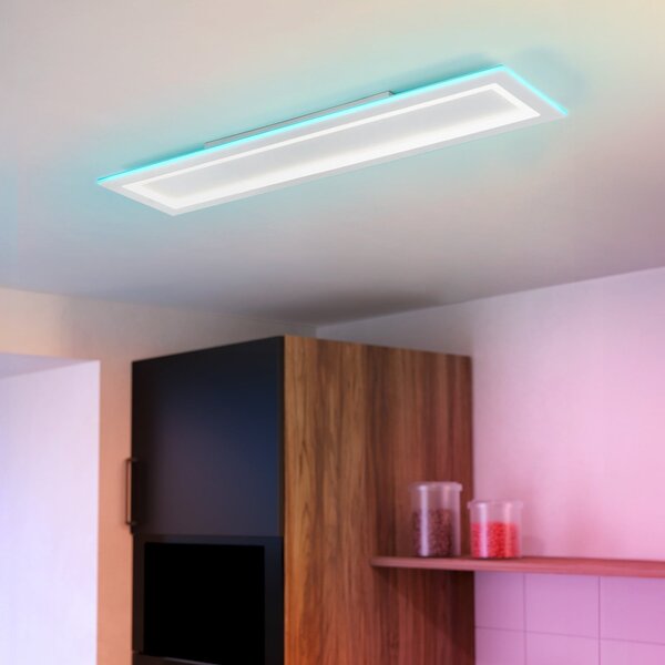 EGLO connect plafonieră LED Padrogiano-Z 1 bec, 120 x 30 cm, reglabil, Alb, Camera de zi / sufragerie, Metal, Modern