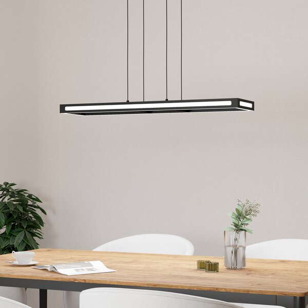 EGLO connect lampă suspendată LED Savilanas-Z, 77 cm, negru, reglabil, Negru, Camera de zi / sufragerie, Modern