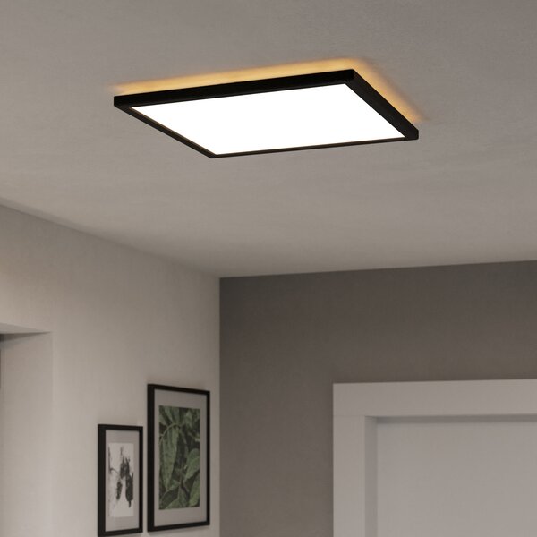 EGLO connect plafonieră LED Rovito-Z, negru, 39 x cm, reglabil, Negru, Camera de zi / sufragerie, Plastic