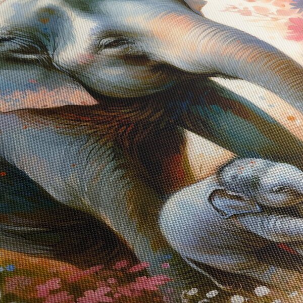 Tablou - Mama elefant, acuarelă (90x60 cm)