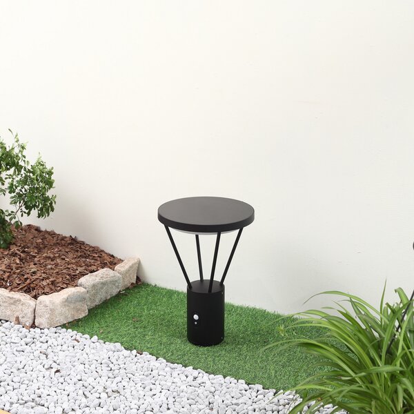 Lucande lampă cu soclu solar Elario, 44 cm, negru, senzor, Negru, Aluminiu, Modern
