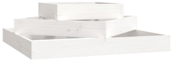 Jardinieră, alb, 83x83x27 cm, lemn masiv de pin