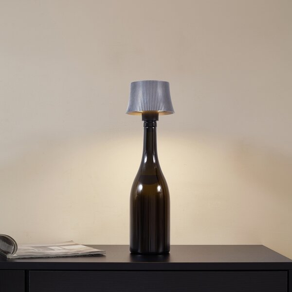 Lindby Lampa de masă cu LED-uri și baterie Linor, gri fumuriu, USB, dimabilă, reglabil, Gri, Camera de zi / sufragerie, Metal, Modern