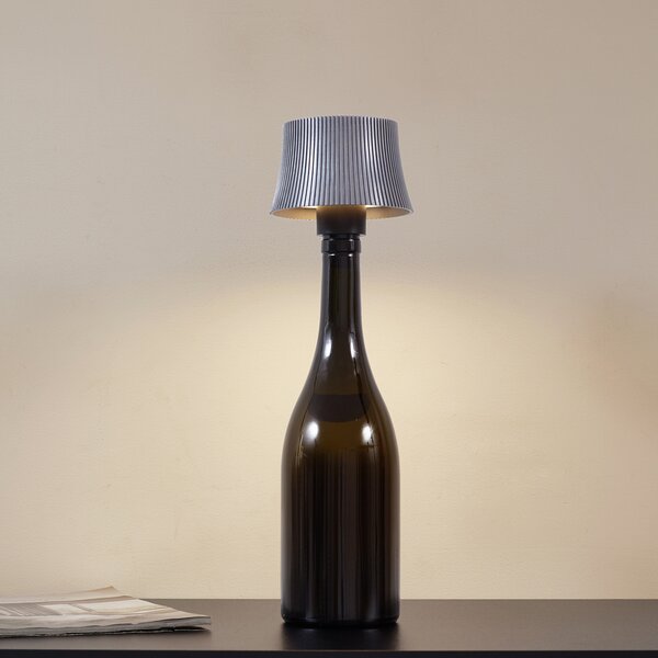 Lindby Lampa de masă cu LED-uri și baterie Linor, gri fumuriu, USB, dimabilă, reglabil, Gri, Camera de zi / sufragerie, Metal, Modern