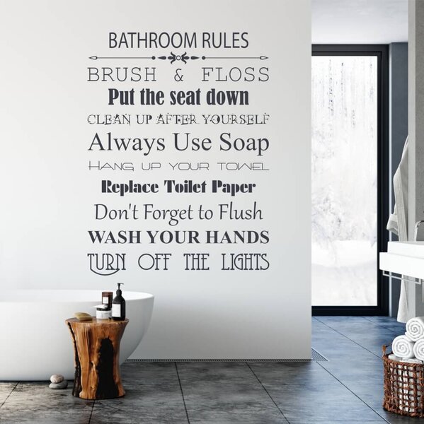 Autocolante - Bathroom Rules