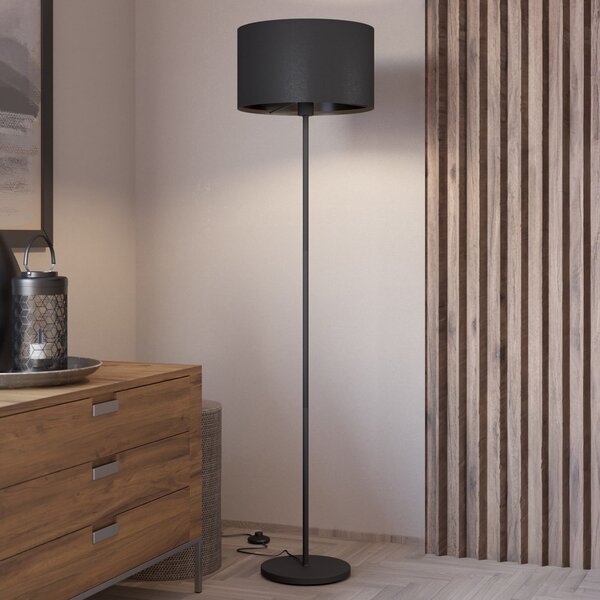 EGLO Maserlo lampadar, negru, inaltime 151 cm, tesatura / oțel, Negru, Camera de zi / sufragerie, Metal, Modern