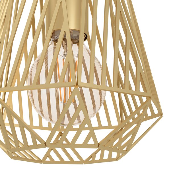 EGLO Lampă suspendată Stype, aurie, lungime 96 cm, oțel, 3 becuri., reglabil, Auriu / Alamă, Camera de zi / sufragerie, Metal