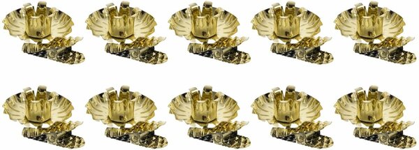 Suport de lumânare cu clips Orion, diametru 1,5cm, 10 buc, auriu