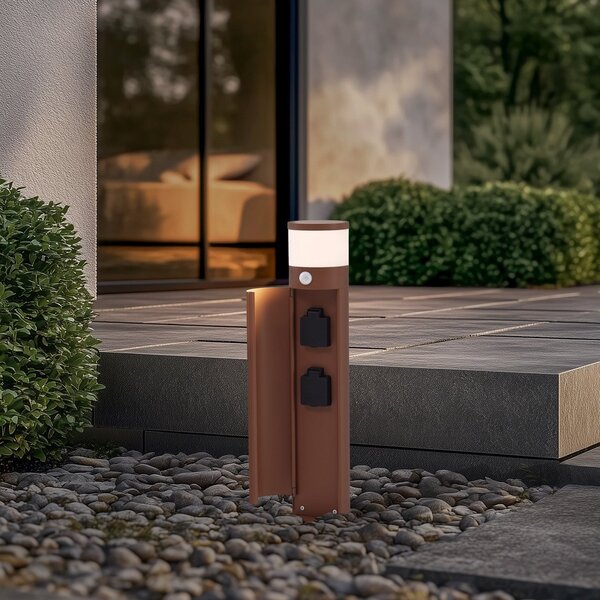 Lampă de Exterior Lucande, Corban, reglabil, Maro / Rugină, Terasă, Aluminiu, Modern
