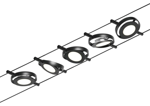 Plafoniere Paulmann, Wire RoundMac, Negru, Zona coridorului, Metal, Modern