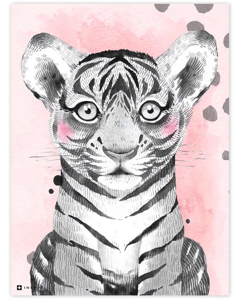 Pictură pentru camera copiilor - Color cu tigru