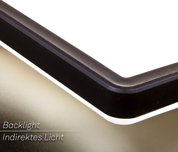 Briloner Plafonieră LED Tava, negru, plastic, 98 cm, iluminare din spate, Negru, Camera de zi / sufragerie, Plastic, Modern