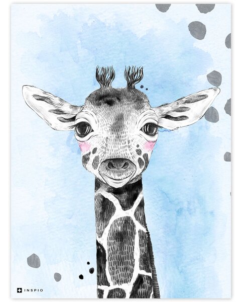 Pictură pentru camera copiilor - Color cu girafă