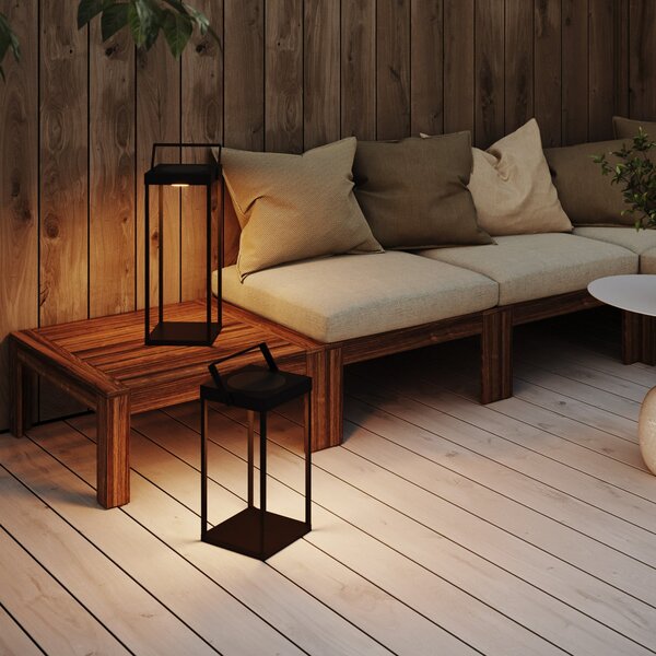 Markslöjd Lanterna solară cu LED PURE, neagră, USB, din metal, înălțime 42 cm, reglabil, Negru, Metal, Modern, Lumini solare