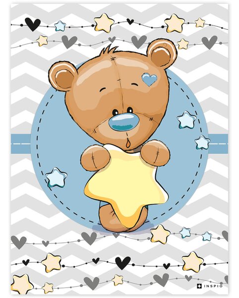 Imagine a unui ursuleț de pluș adorabil cu o stea