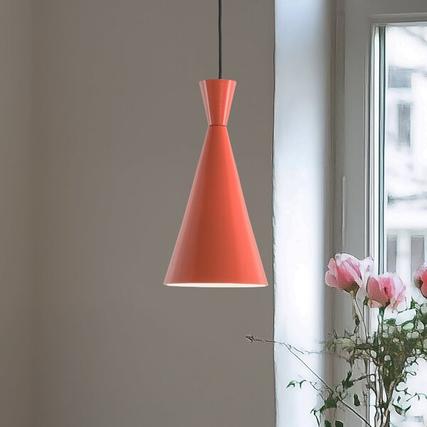 Opviq Lampă suspendată Tom, portocaliu, metal, Ø 19 cm, E27, reglabil, Portocaliu, Camera de zi / sufragerie, Metal, Viața tânără