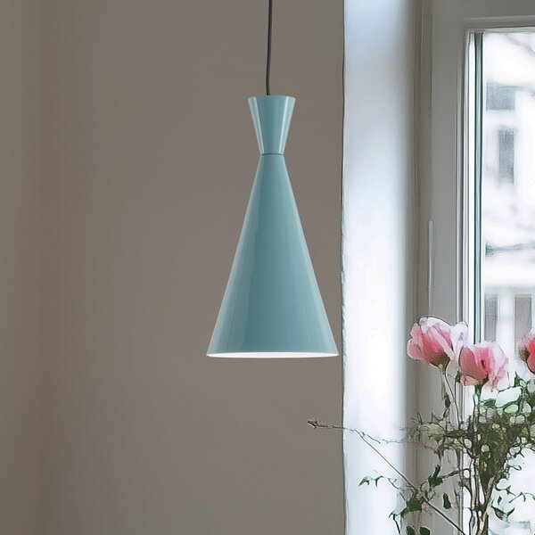 Opviq Lampă suspendată Tom, turcoaz, metal, Ø 19 cm, E27, reglabil, Albastru, Camera de zi / sufragerie, Metal, Viața tânără