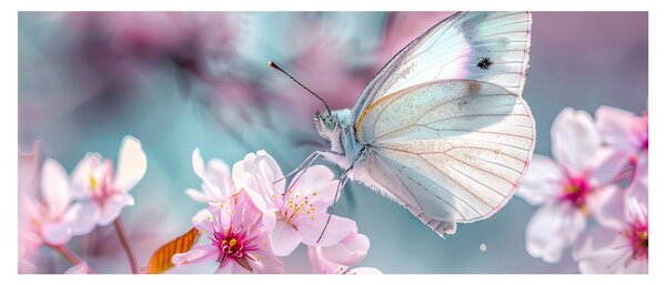 Tablou - Fluture pe un cireș (120x50 cm)