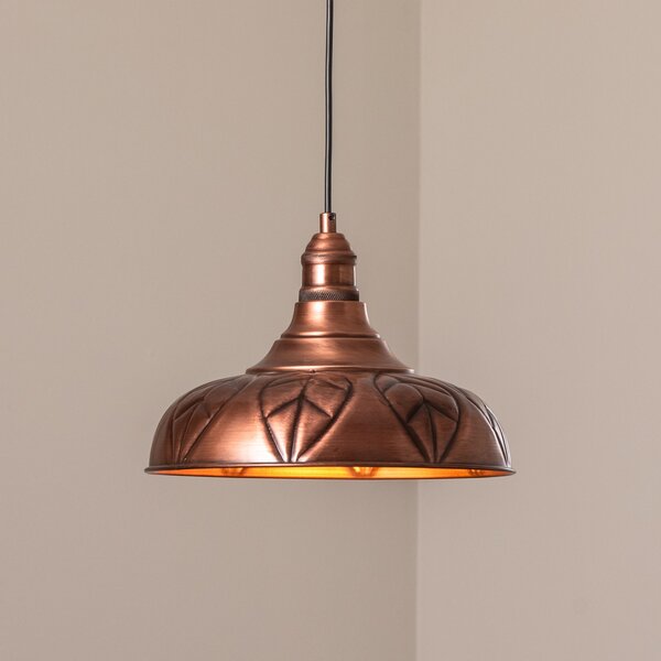 Opviq Lampă suspendată Saglam, cupru, metal, Ø 32 cm, E27, reglabil, Cupru, Camera de zi / sufragerie, Metal
