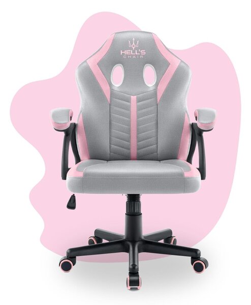 Scaun gaming copii HC - 1001 roz și gri
