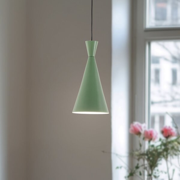 Opviq Lampa suspendată Tom, verde mentă, metal, Ø 19 cm, E27, reglabil, Verde, Camera de zi / sufragerie, Metal, Viața tânără