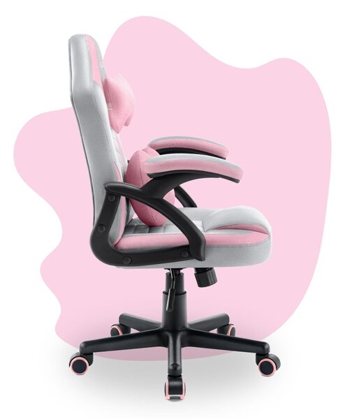 Scaun gaming copii HC - 1001 roz și gri