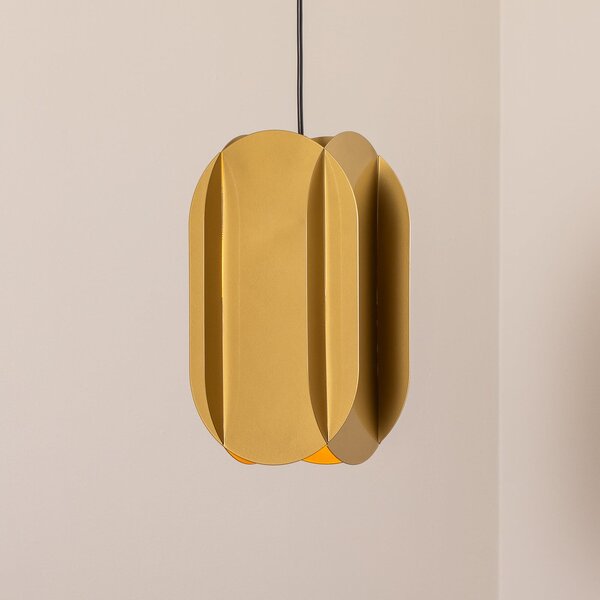 Opviq Lampă suspendată Corner, culoare auriu, înălțime 35 cm, metal, E27, reglabil, Auriu / Alamă, Camera de zi / sufragerie, Metal, Modern