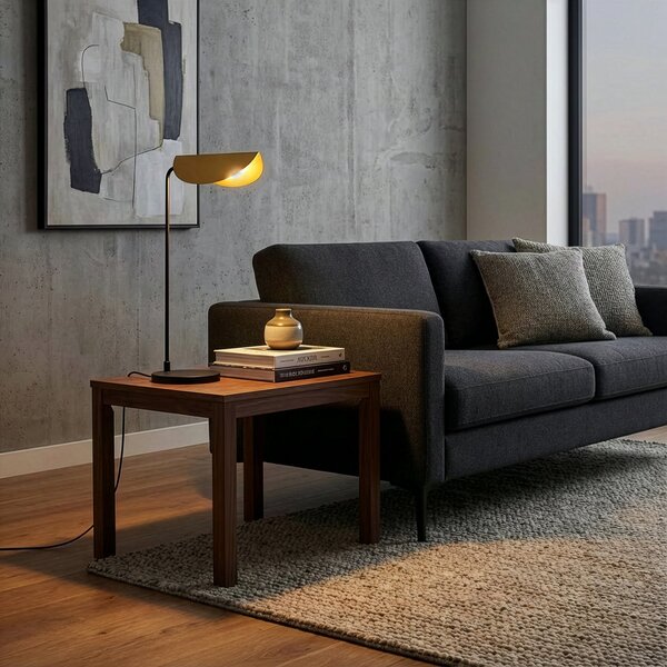 Opviq Lampa de masă Corner, negru/auriu, înălțime 57 cm, E14, Negru, Camera de zi / sufragerie, Metal, Modern