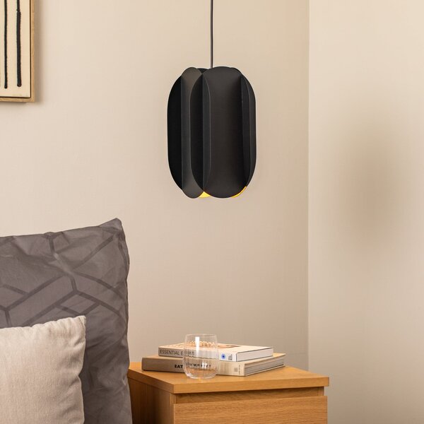Opviq Lampă suspendată Corner, negru, înălțime 35 cm, metal, E27, reglabil, Negru, Camera de zi / sufragerie, Metal, Modern