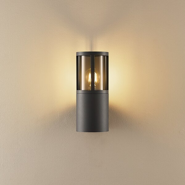 Deko-Light Aplică de exterior Facado II, gri/gri fumuriu Ø 11 cm IP65 metal, reglabil, Gri, Aluminiu, Modern