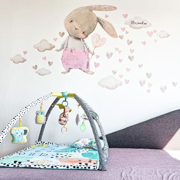 INSPIO-Autocolant textil - Autocolante în acuarelă făcute din folie textilă - Iepuraș