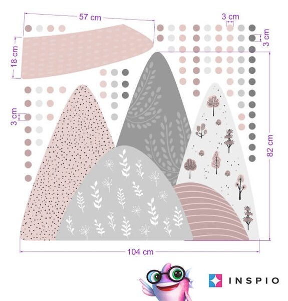 INSPIO-Autocolant textil - Stickere pentru Perete pentru Fete - Dealuri Pline de Plante