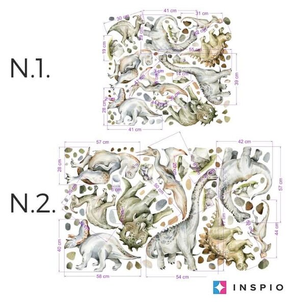 INSPIO-Autocolant textil - Stickere pentru Băieți - Dinozauri