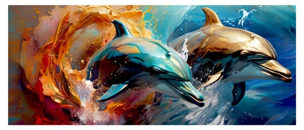 Tablou - Pictură de delfin (120x50 cm)