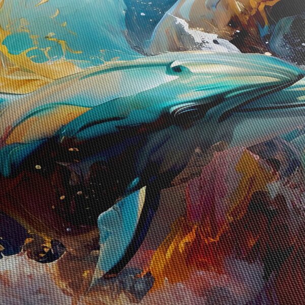 Tablou - Pictură de delfin (cu ceas) (90x30 cm)